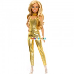 Barbie modelka 222 zlatý overal